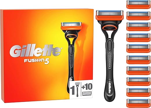 Gillette Fusion5 Men's Razor + 11 Razor Blade Refills with Precision Trimmer, 5 Anti-Friction Razor Blades