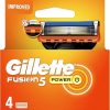 Gillette Fusion5 Power Razor Blades Men, Pack of 4 Razor Blade Refills with Precision Trimmer, 5 Anti-Friction Blades, Suitable for Mailbox