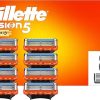 Gillette Fusion5 Power Razor Blades Men, Pack of 8 Razor Blade Refills with Precision Trimmer, 5 Anti-Friction Blades, Suitable for Mailbox