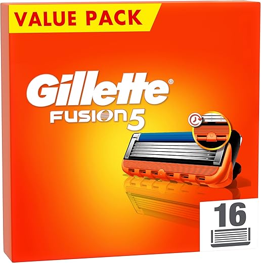 Gillette Fusion5 Razor Blades Men, Pack of 16 Razor Blade Refills with Precision Trimmer, 5 Anti-Friction Blades (Packaging may vary)
