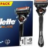 Gillette ProGlide Men's Razor with Flexball Technology + 9 Razor Blade Refills with Precision Trimmer, 5 Anti-Friction Blades