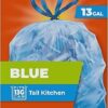 Hefty Blue Trash Bags, Blue, 13 Gallon, 60 Count