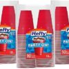 Hefty Disposable Plastic Cups, Red, 9 Ounce, 50 Count (Pack of 12), 600 Total