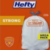 Hefty Strong Tall Kitchen Trash Bags, Unscented, 13 Gallon, 90 Count