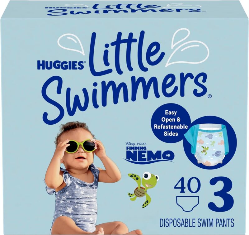 Huggies Little Swimmers Disposable Swim Diapers, Size 3 (16-26 lbs), 40 Ct
