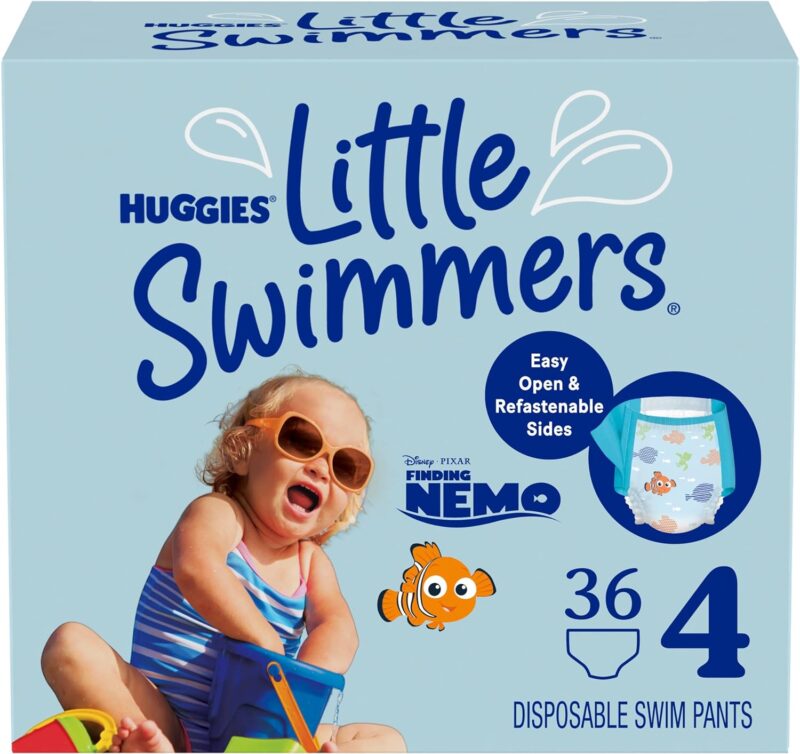 Huggies Little Swimmers Disposable Swim Diapers, Size 4 (24-34 lbs), 36 Ct