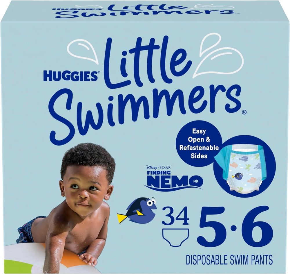 Huggies Little Swimmers Disposable Swim Diapers, Size 5-6 (32+ lbs), 34 Ct