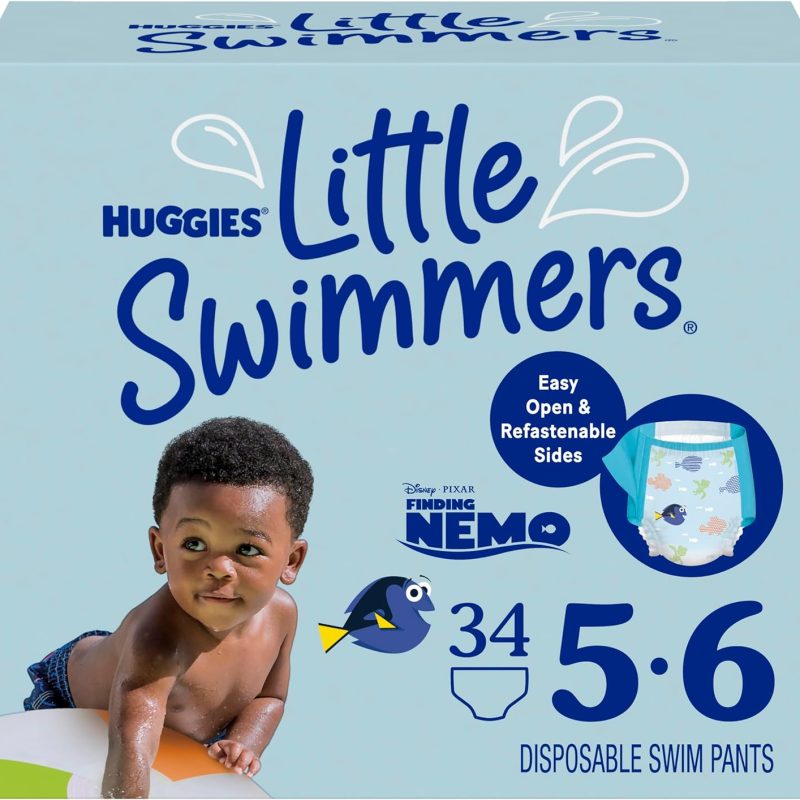 Huggies Little Swimmers Disposable Swim Diapers, Size 5-6 (32+ lbs), 34 Ct
