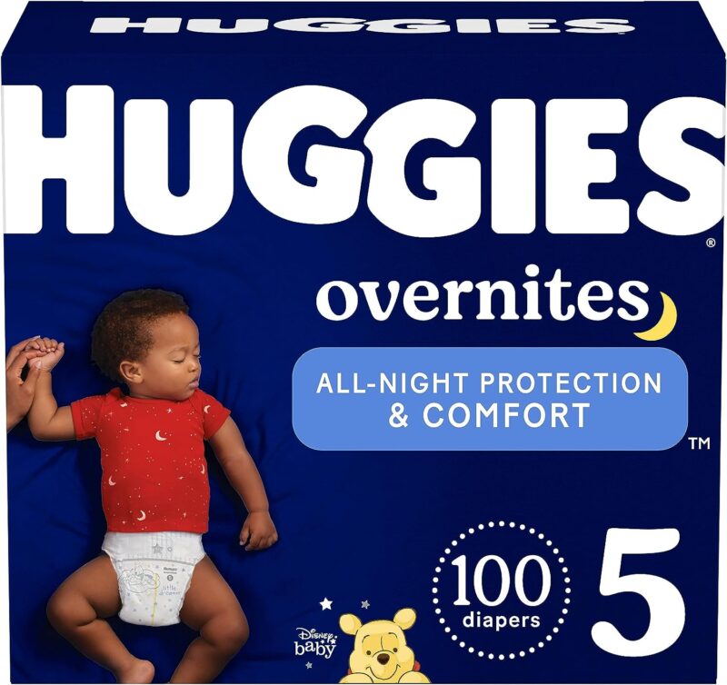 Huggies Overnites Size 5 Overnight Diapers (27+ lbs), 100 Ct