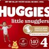 Huggies Size 4 Diapers, Little Snugglers Baby Diapers, Size 4 (22-37 lbs), 140 Ct