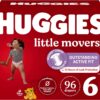 Huggies Size 6 Diapers, Little Movers Baby Diapers, Size 6 (35+ lbs), 96 Ct