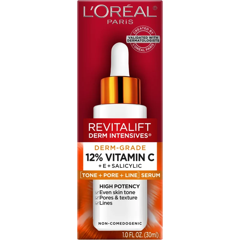 L’Oreal Paris Revitalift 12 Percent Vitamin C, and E, and Salicylic Serum, 1.01 fl oz