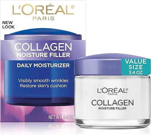 L'Oreal Paris Collagen Daily Face Moisturizer, Reduce Wrinkles, Face Cream 3.4 oz