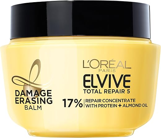 L'Oreal Paris Elvive Total Repair 5 Damage-Erasing Balm with Almond and Protein, 8.5 Ounce