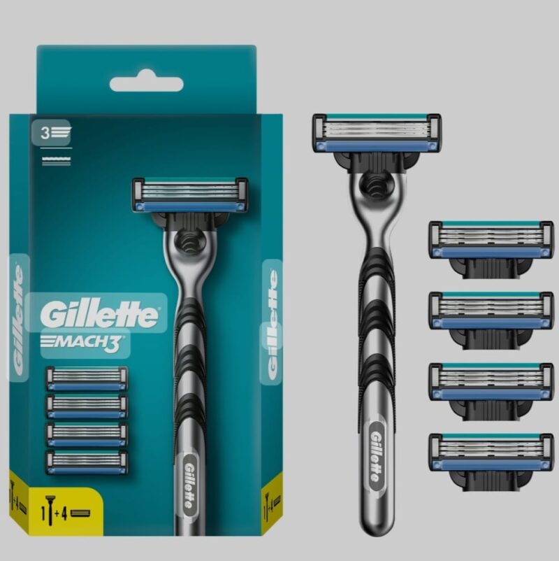 Men’s Gillette Mach3 razor with 5 interchangeable cassettes