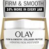 Olay Firm & Smooth Collagen Peptide Face Moisturizer, 2 oz Fragrance Free Firming Face Cream for Hydration and Skin Renewal, Recyclable Eco Jar Packaging
