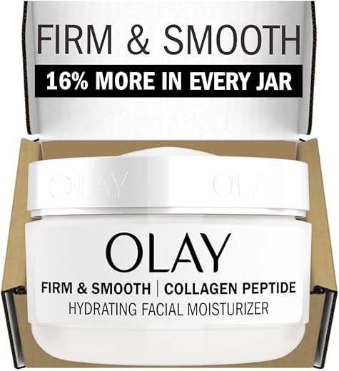 Olay Firm & Smooth Collagen Peptide Face Moisturizer, 2 oz Fragrance Free Firming Face Cream for Hydration and Skin Renewal, Recyclable Eco Jar Packaging