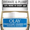 Olay Plump & Hydrate Hyaluronic Gel Face Moisturizer, 2 oz Fragrance Free Hydrating Gel Moisturizer for Dry Skin with Hyaluronic Acid and Niacinamide, Recyclable Eco Jar Packaging