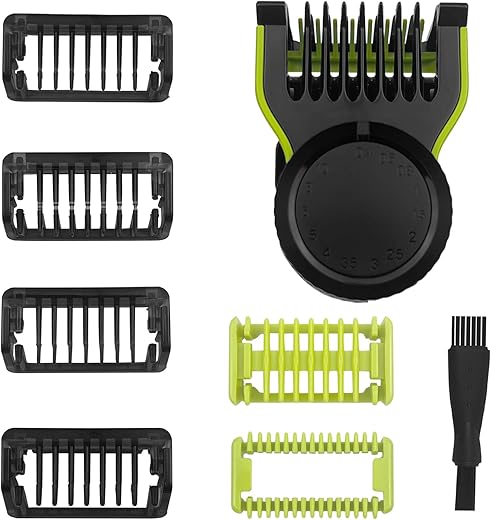 Oneblade replacement blade Professional Blade Trimmer with Adjustable Hair Guards Combs-Compatible with Philips Shaver Norelco OneBlade QP2520 QP2530 QP2630 QP6510 QP6520 Shift...