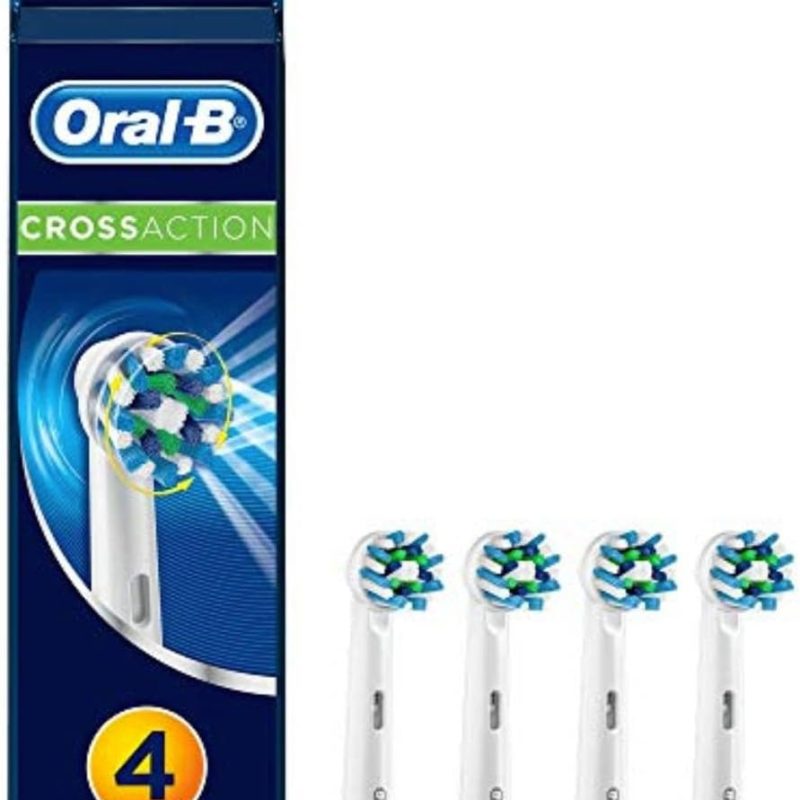 Oral B Cross Action Electric Toothbrush Replacement Brush Heads Refill, 4Count