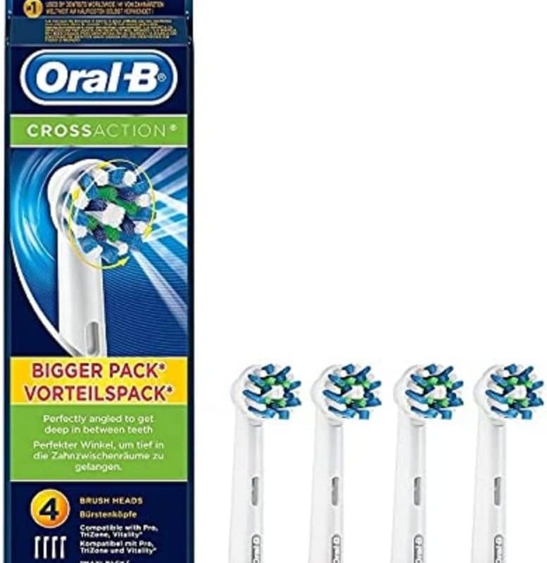 Oral-B Cross Action Heads, 4 Count (Pack of 1)