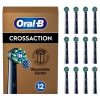 Oral B CrossAction Black Toothbrush Head - Pack of 12 Counts