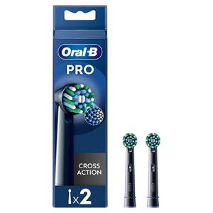Oral B CrossAction Black Toothbrush Head - Pack of 2 Counts