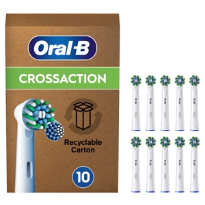 Oral B CrossAction White Toothbrush Head - Pack of 10 Counts