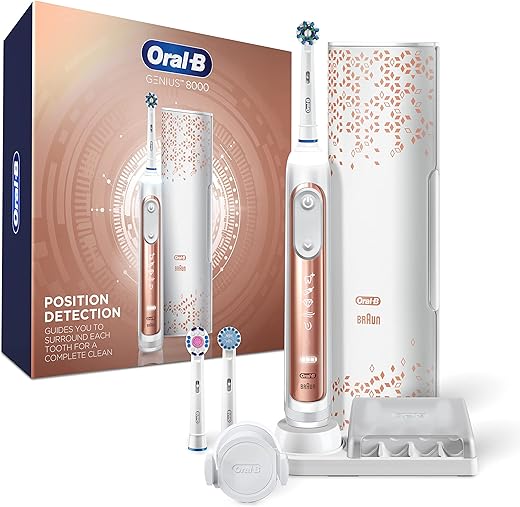 Oral-B Genius 8000 Electric Toothbrush with Bluetooth Connectivity, Rose Gold