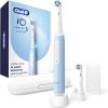 Oral-B iO Deep Clean Rechargeable Electric Powered Toothbrush, Icy Blue with iO Series 3 Limited, 2 Brush Heads and Travel Case - Pressure Sensor to Protect Gums - 3 Cleaning...