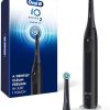 Oral-B iO Series 2 Rechargeable Electric Powered Toothbrush Starter Kit, Night Black with 2 Brush Heads - Automatic Pressure Sensor to Protect Gums - 3 Modes - 2 Min Timer