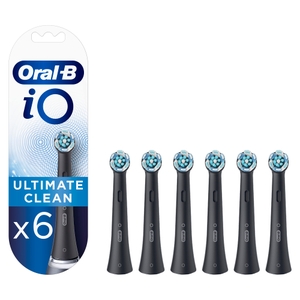 Oral B iO Ultimate Clean Black Toothbrush Heads - Pack of 6 Counts, Suitable for Mailbox