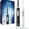 Oral-B Pro 1000 CrossAction Electric Toothbrush, Black and White, 2 Count