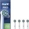 Oral-B Pro Cross Action Electric Toothbrush Head, X-Shape And Angled Bristles for Deeper Plaque Removal, Pack of 4 Toothbrush Heads, White