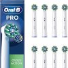 Oral-B Pro Cross Action Electric Toothbrush Head, X-Shape And Angled Bristles for Deeper Plaque Removal, Pack of 8 Toothbrush Heads, White (Packaging may vary)