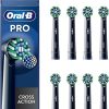 Oral-B Pro Cross Action Electric Toothbrush Head, X-Shape And Angled Bristles for Deeper Plaque Removal, Pack of 8 Toothbrush Heads, Black