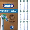 Oral-B Pro Precision Clean Electric Toothbrush Head, X-Shape And Angled Bristles for Deeper Plaque Removal, Pack of 12 Toothbrush Heads, Suitable For Mailbox, White