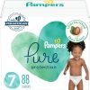 Pampers Pure Protection Diapers - Size 7, One Month Supply (88 Count), Hypoallergenic Premium Disposable Baby Diapers (Packaging May Vary)