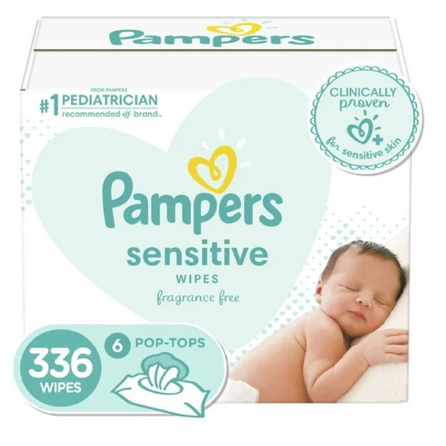 Pampers Sensitive Baby Wipes 336 Total Wipes
