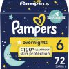 Pampers Swaddlers Overnights Diapers – Size 6, 72 Count, Disposable Baby Diapers, Night Time Skin Protection