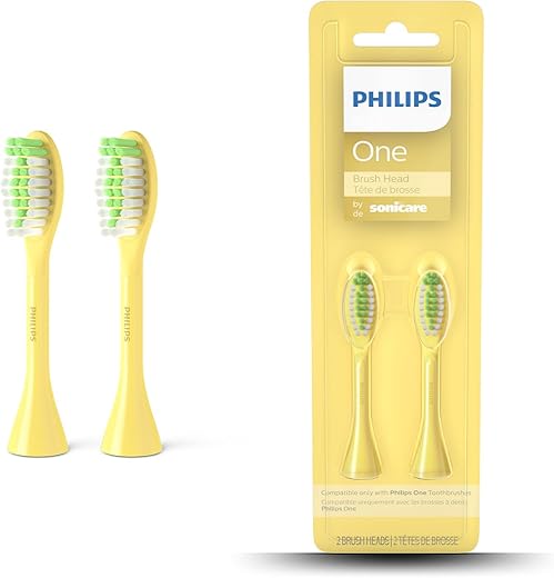 Philips Bh1022/02 One Electric Tooth Brush Brush Head, Yellow, 2 Count, Pack of