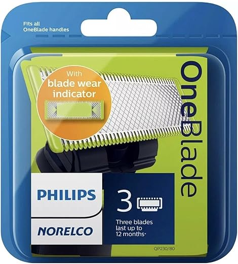 Philips Norelco Genuine OneBlade Replacement Blades, 3 Count, QP230/80