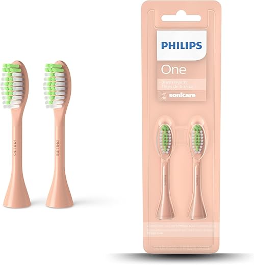Philips One Electric Toothbrush Brush Head - Pack of 2 (Model BH1022/05), Pink