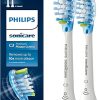 Philips Sonicare Genuine C3 Premium Plaque Control Replacement Toothbrush Heads, 2 Brush Heads, White, HX9042/65