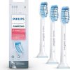 Philips Sonicare Genuine Sensitive Replacement Toothbrush Heads for Sensitive Teeth, 3 Brush Heads, White, HX6053/64