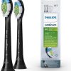 Philips Sonicare Optimal Whitening BrushSync Heads, Black, Pack of 2 (Compatible with All Philips Sonicare Handles)