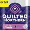 Quilted Northern Ultra Plush Toilet Paper, 32 Mega Rolls = 128 Regular Rolls, 3X Thicker*, 3 Ply Soft Toilet Tissue