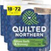 Quilted Northern Ultra Soft & Strong Toilet Paper, 18 Mega Rolls = 72 Regular Rolls, 5X Stronger*, Premium Soft Toilet Tissue with Recyclable Paper Packaging