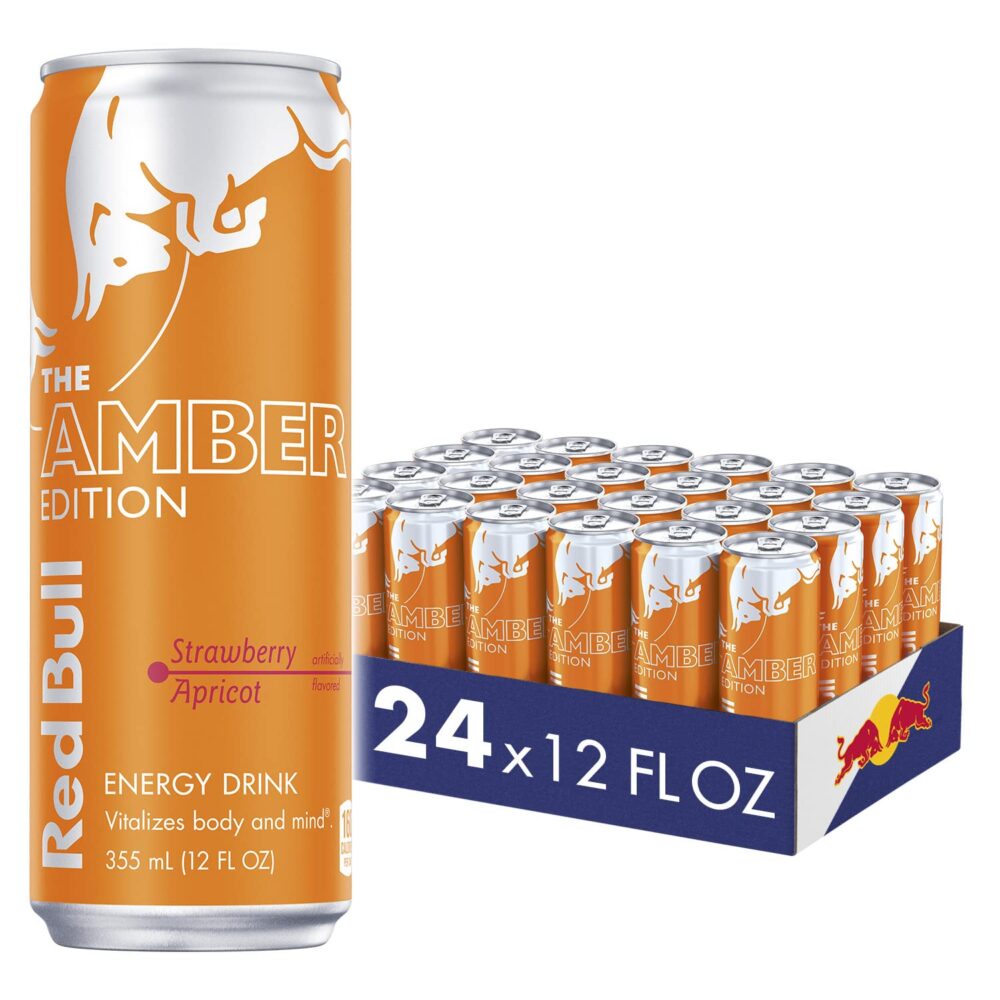 Red Bull Amber Edition Strawberry Apricot Energy Drink, 12 Fl Oz, 24 Cans