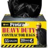 Reli. Contractor Trash Bags 55 Gallon Heavy Duty | 20 Bags w/Ties | Construction Garbage Bags | Industrial | Extra Large/Big | Black